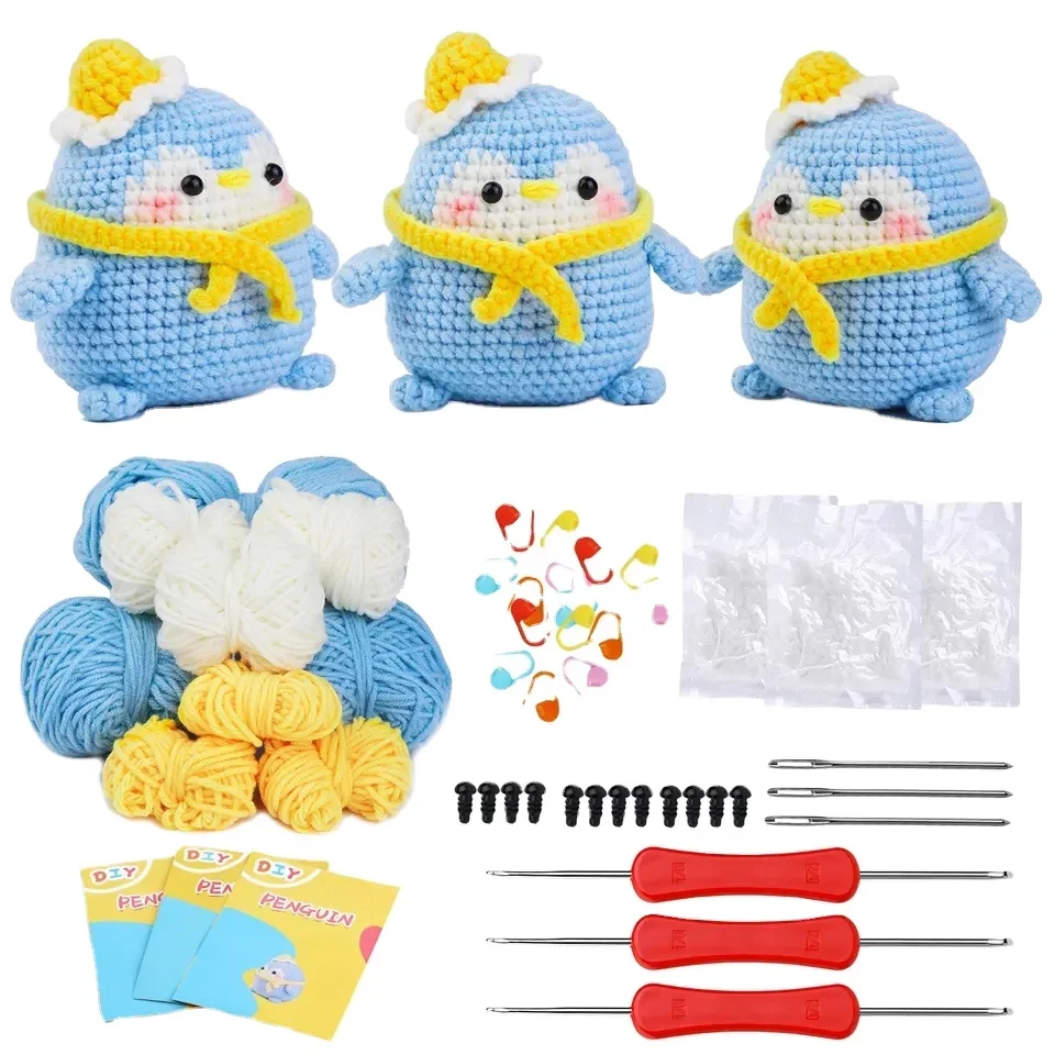 

Beginner's Crochet Kit for Baby Girl Mini Soft Toy Kit with Step-by-Step Video Tutorials Includes Dolls