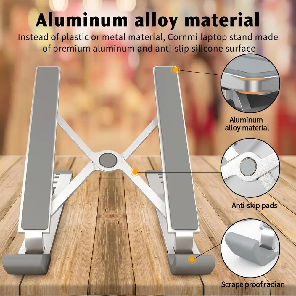 
Universal Aluminium Alloy Holder Stand for Laptop and Tablet PC Stands 