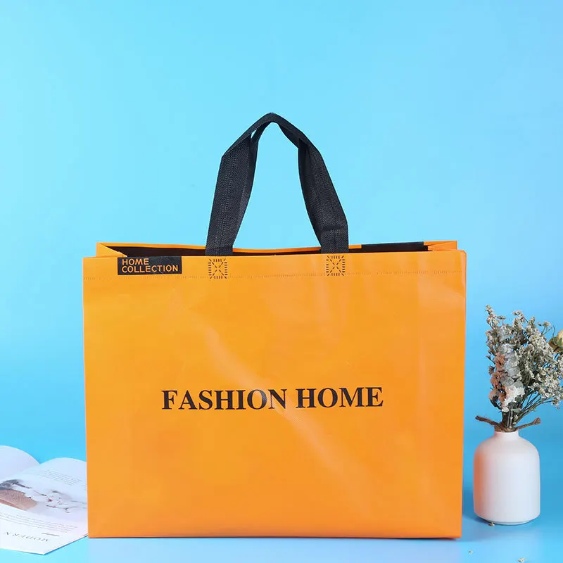 

Reusable Multicolor Luxurious Custom Orange Shopping Gift Bag Printed Ultrasonic Grocery Non Woven Tote Bag, Any color