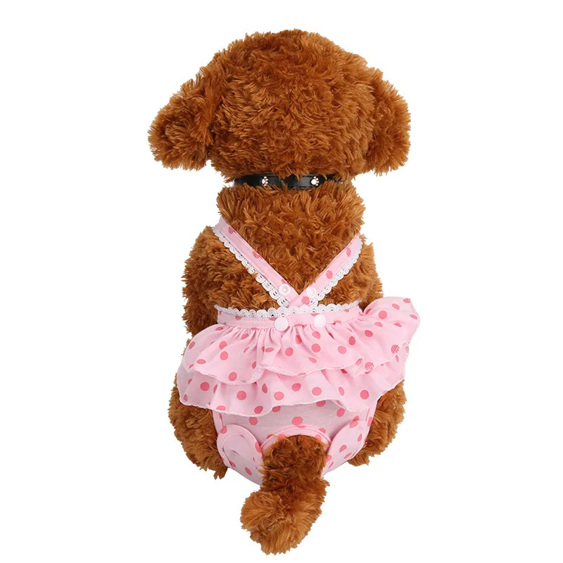 

Pet clothes wholesale new cute pink spenders physiological pants for dogs teddy menstrual pants special dog dress clothing