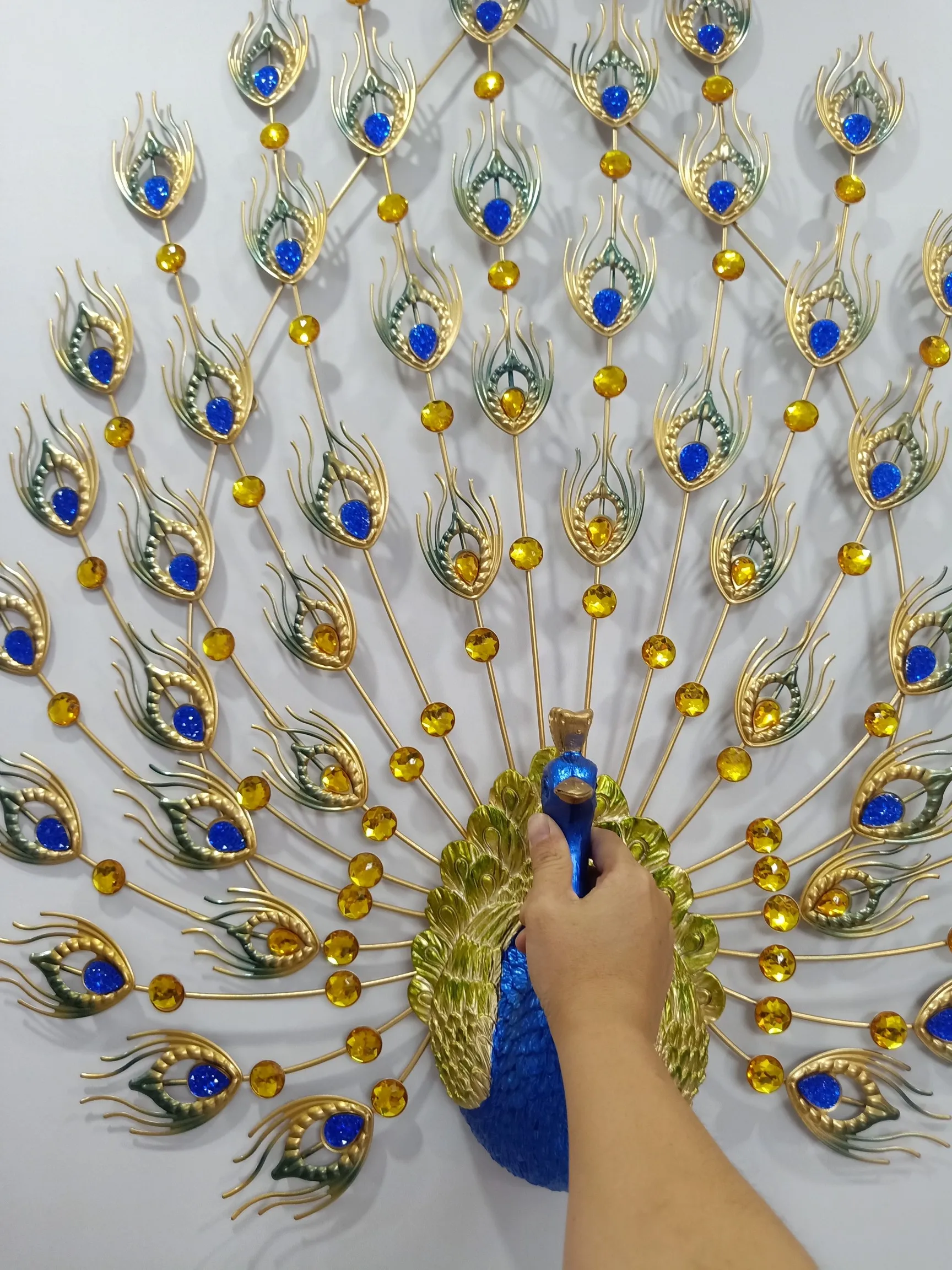 Luxury Large Metal Peacock Wall Art Decor For Hotel Decorative Creative Wall Hanging For Home
