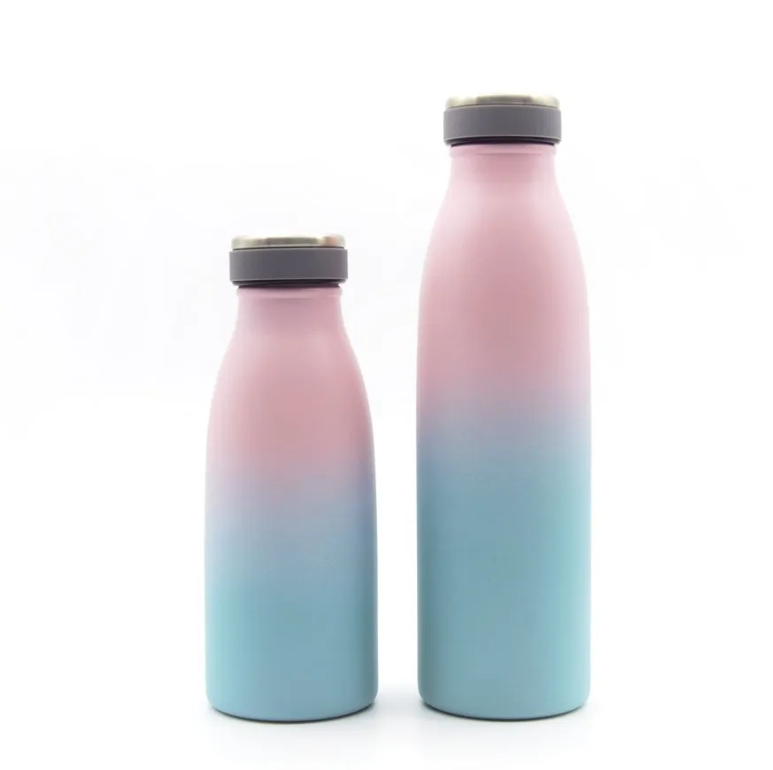 

2021 500ml Custom Logo Water Bottle with Stainless Steel Lid and Base, New Design Bulk Matte Travel Water Bottles, Customized color