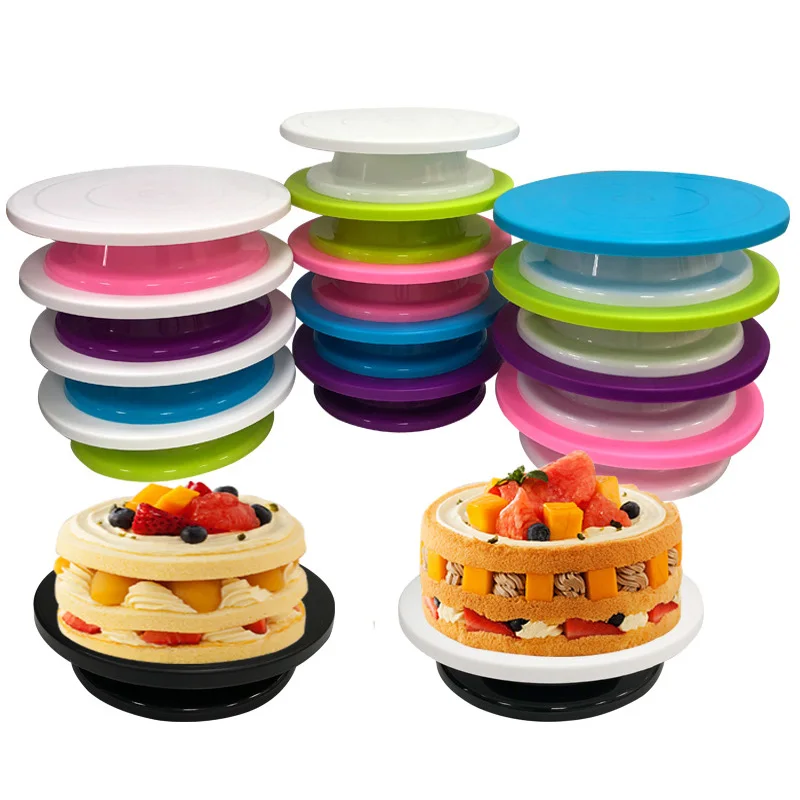 

28cm pp cake turntable decorating table colorful turn table baking tools wholesale, As picture