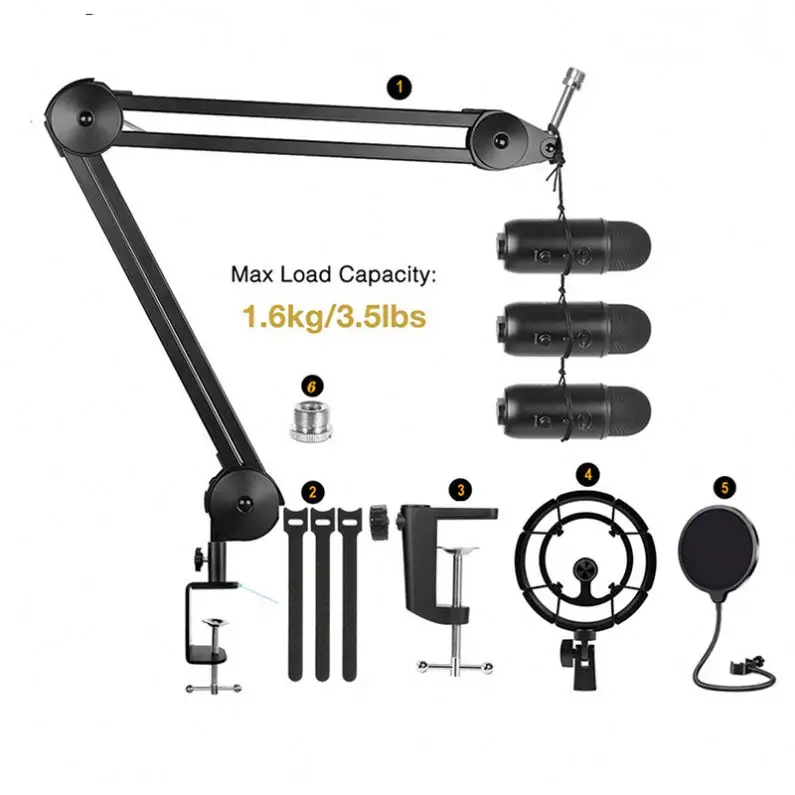 

Condenser And Table Microphone Stand, Black