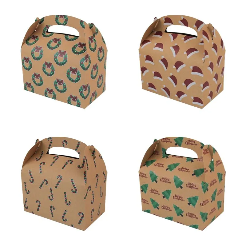 

christmas holiday party supplies gift kraft paper bags box goody candy tread bags