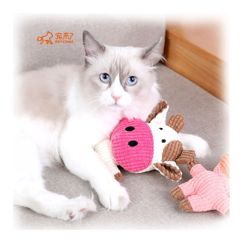

PETCOME Amazon Hot Sale New Style Plush Squeaky Animal Shape Cute Dog Toy, As picture
