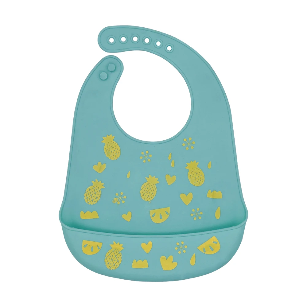 

2021 Silicon Bib Small MOQ Custom Pattern Silicone Bib with Print