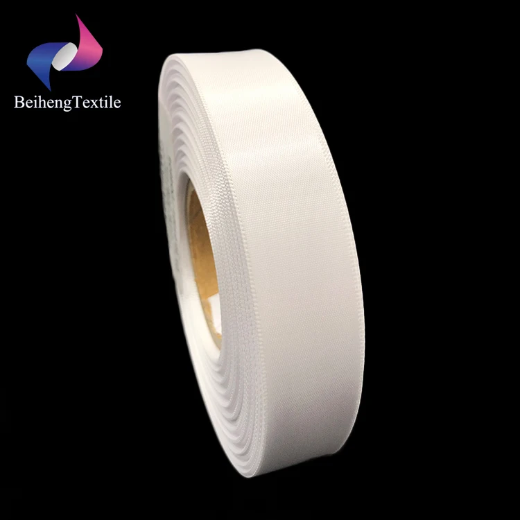 

20mm Double White Satin Ribbon For Garment Labels, Packaging, White 0200