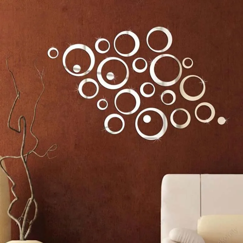 

24pcs/set Acrylic Mirror Surface Polka Dots Circle Wall Sticker Home Decor Living Room Bedroom Decoration Poster Round Art Mural, Gold/silver/red/blue/black color can be customized