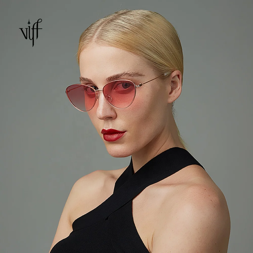 

Pink Sunglasses HM19684 Metal Frame OEM Customization Sun Glasses