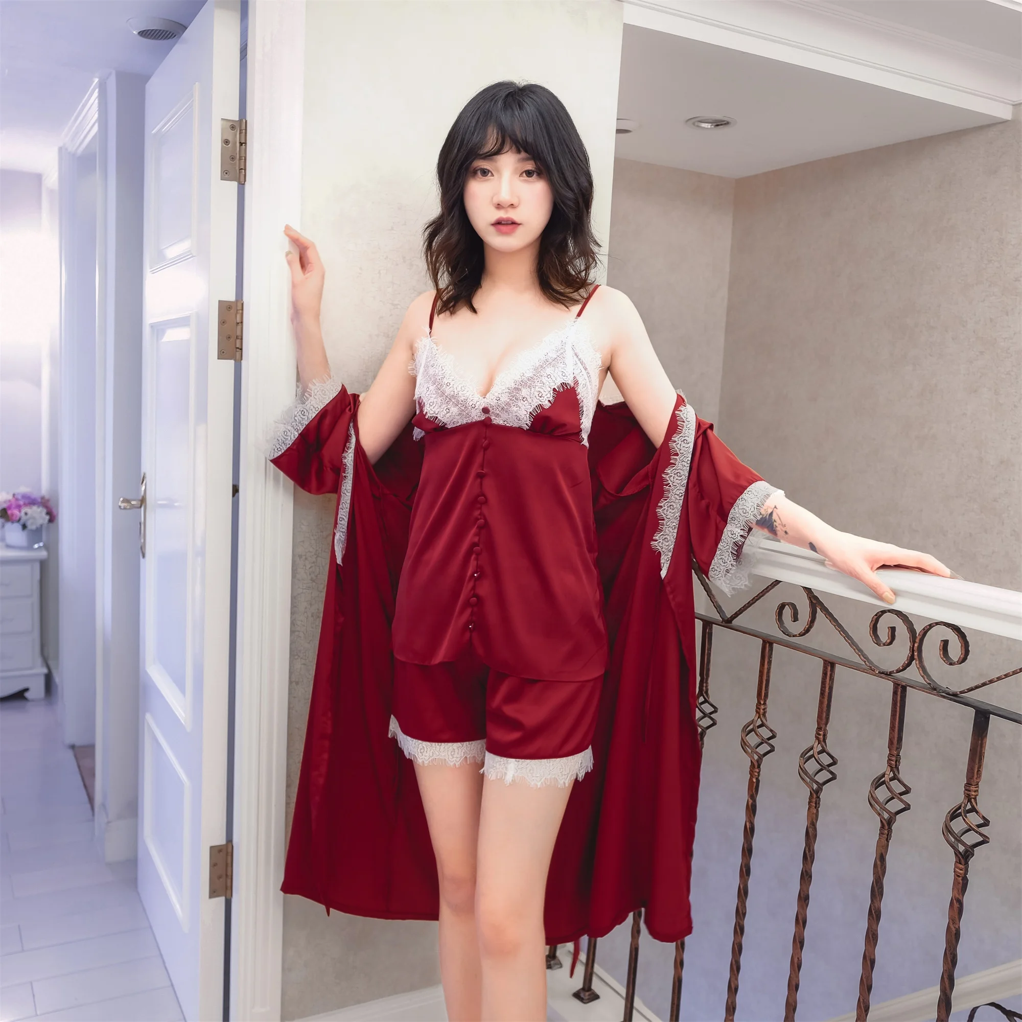 fancy satin nightwear