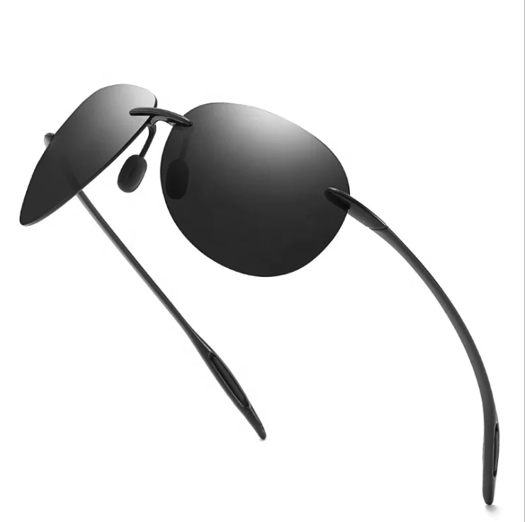 

2021 round rimless TR90 fashion style UV400 polarized sunglasses