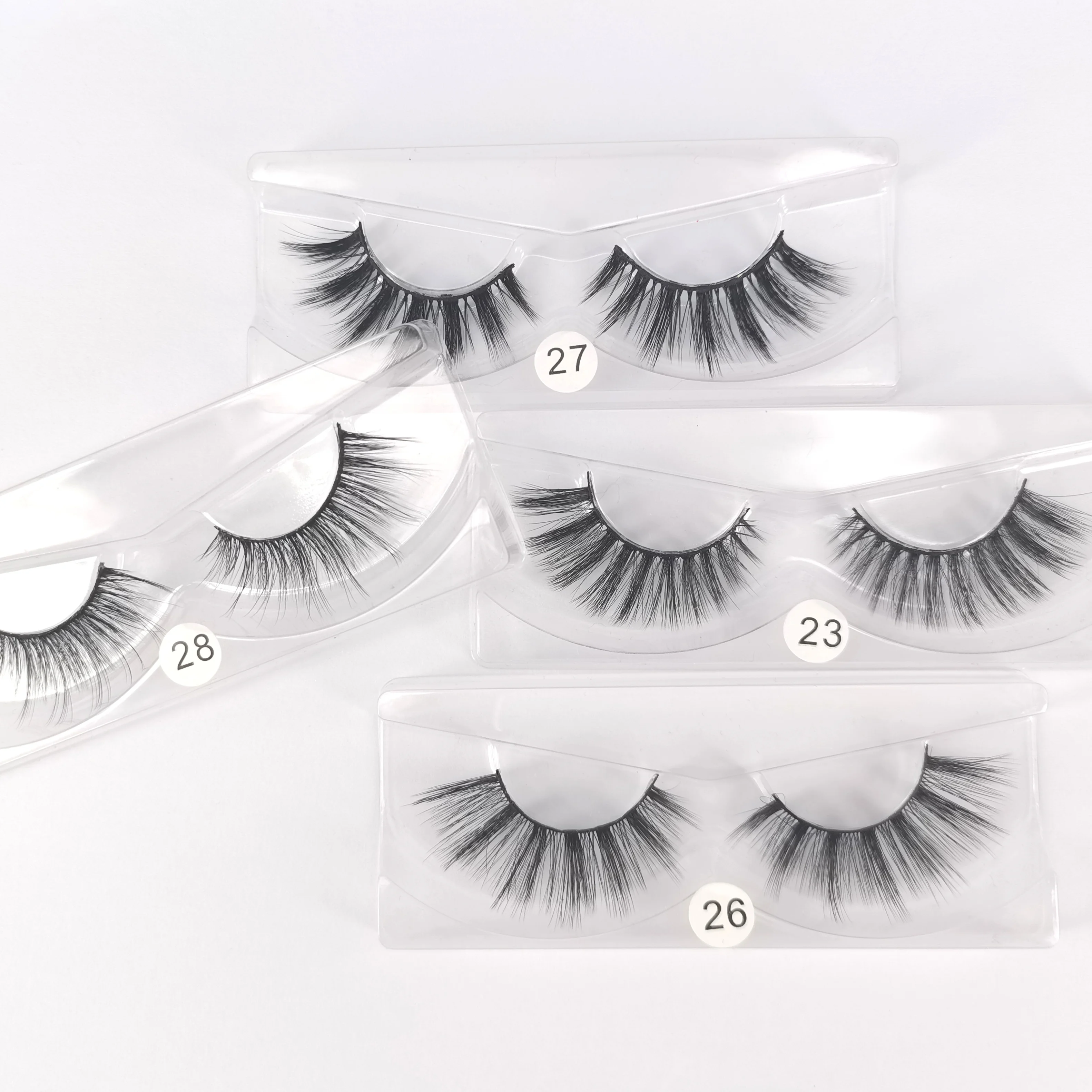 

Factory Vendor Wholesale Customized 3d Vendor Bulk Short Luxury Strip Mink Lashes For Your Own Logo Eyelash Box, Natural black