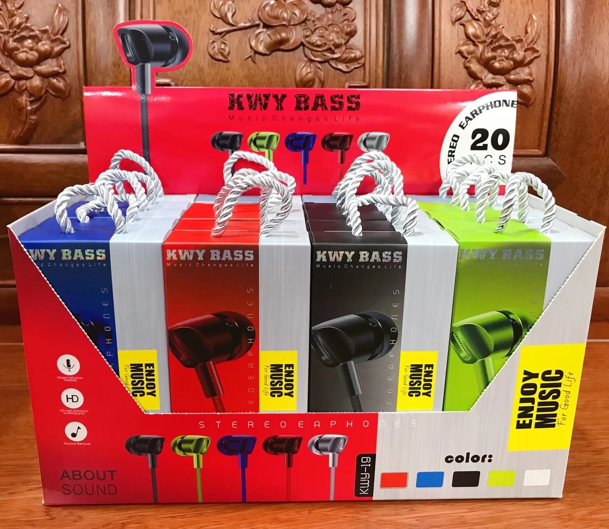 

KWY-19 with mic perfect bass universal wired headset In Ear Earphone for mobile