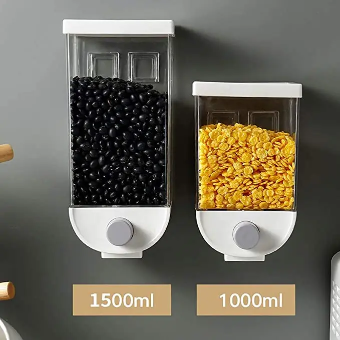 

Canister Cereal Dispenser Wall-mounted Candy Granola Rice Pasta Container for Breakfast Bar Candy Shop Rice Dispenser, Transparent