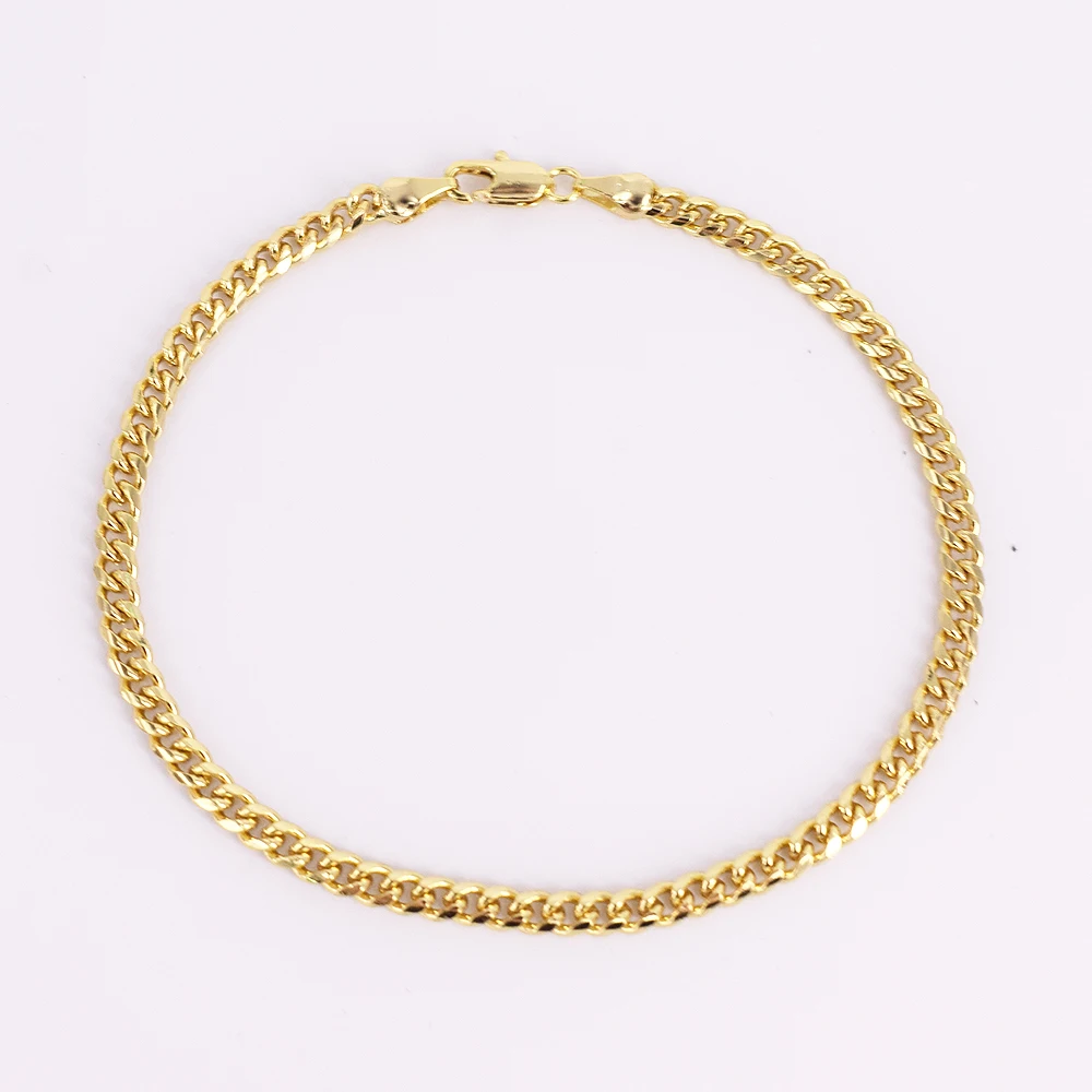

S0188 18K real gold-plated, simple chain anklet cuban link anklet, 18k gold