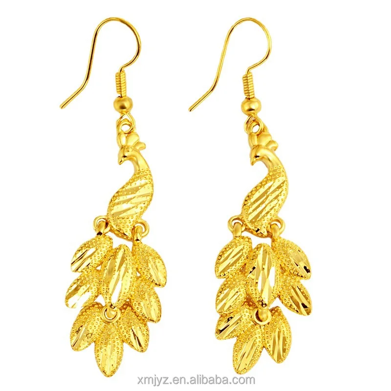 

Vietnam Sand Gold Jewelry Brass Gold Plated Jewelry Peacock Earrings Gold Fashion Wedding Phoenix Earrings Accessories
