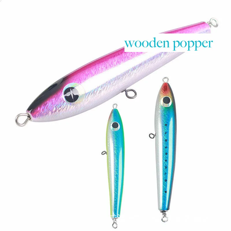 

GT European and American export floating water wooden big pencil fishing bait 100g deep sea boat fishing wave bait tuna bait, 3colors