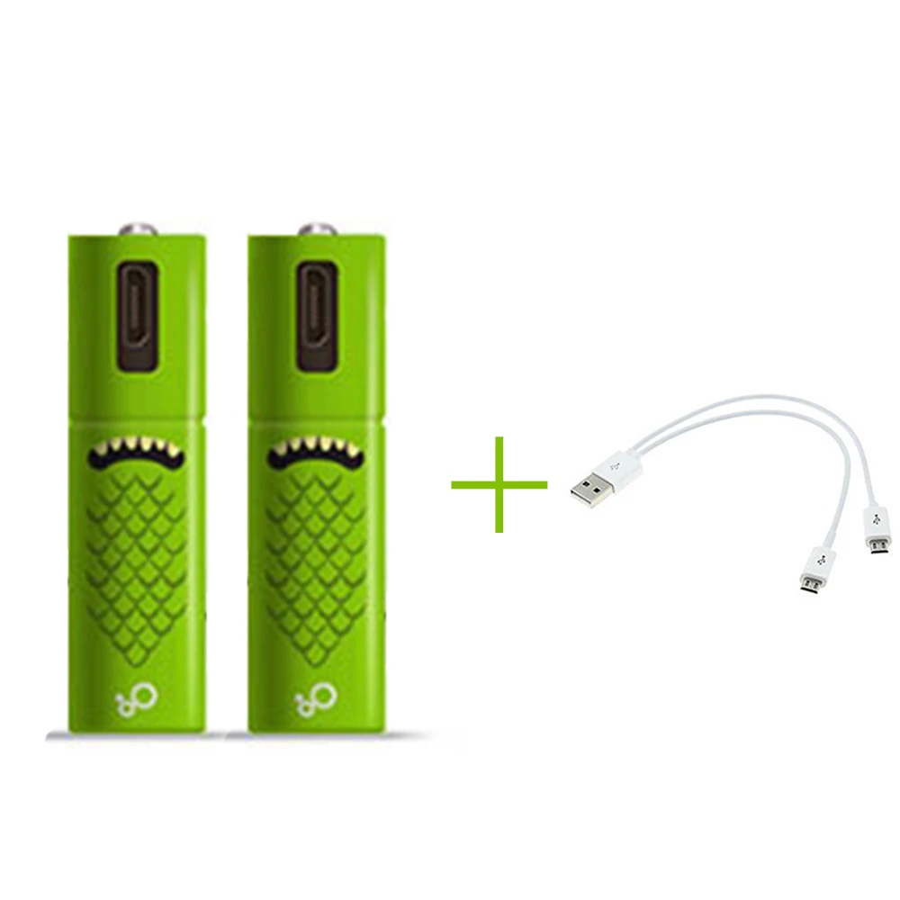 

AA rechargeable battery, environmentally friendly lithium battery with USB charging cable 1.5h full charge, capacity 1.2V 1000MA