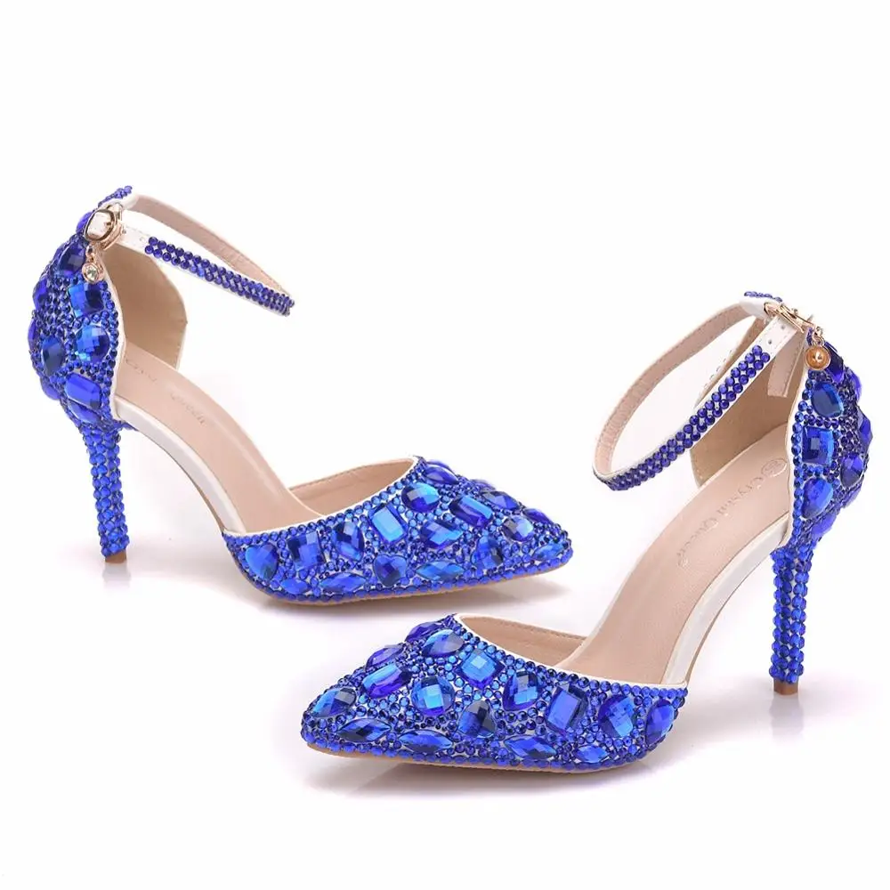 

Free Shipping New designs Crystal Bridal Shoes Women Pumps Crystal Shiny Rhinestones Wedding Shoes, Requirement
