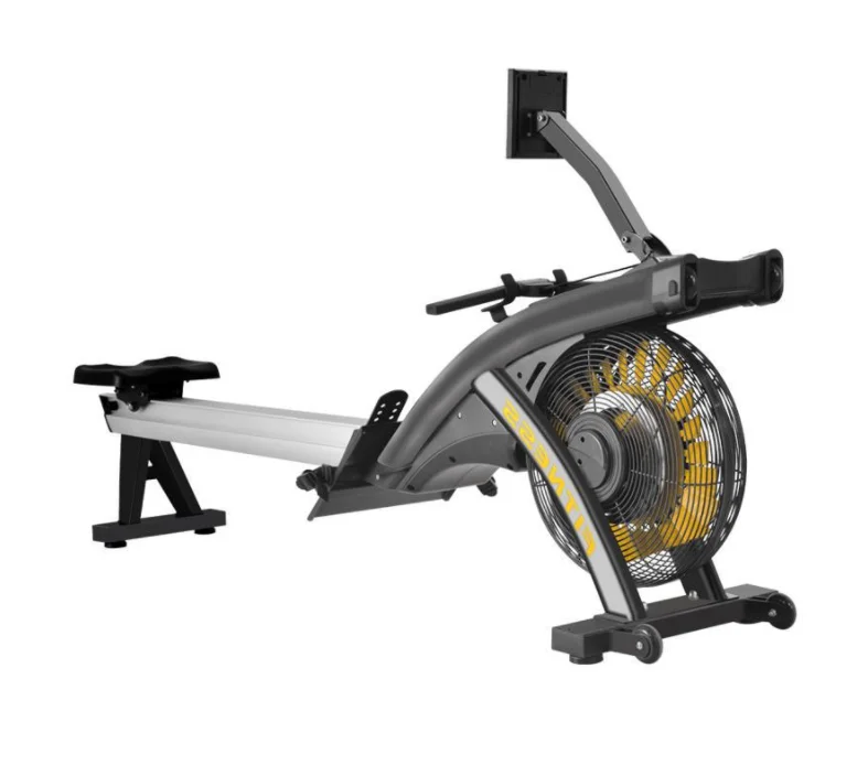 

Commercial Gym Fitness Air Rower Machine Indoor Exercise Rowing Machine Foldable Seated Row Machine, Black