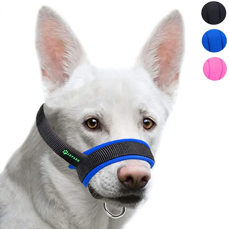 

Nylon Breathable Dog Muzzle Pet accessories Custom Safety Soft Adjustable Cute Dog Muzzle For Dogs, Black,blue,pink