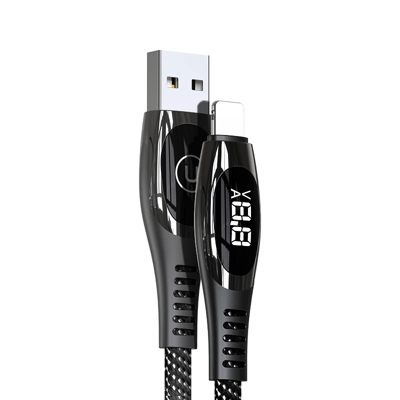 USAMS US-SJ368 Newest Super Fast Cable LED Digital Display Charging Usb Data Cable For iPhone