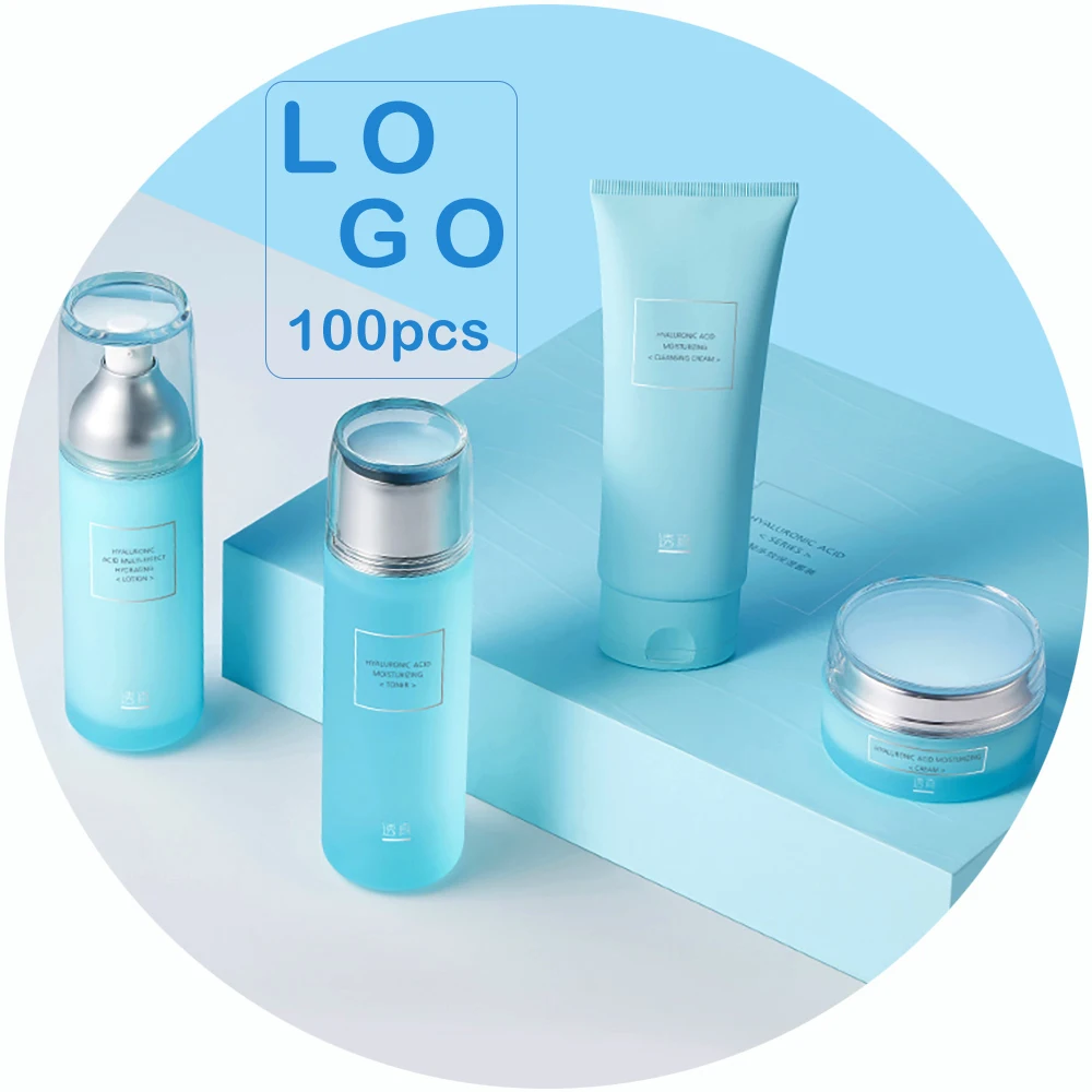 

OEM 4pcs Hydrating Cream Anti Aging Facial Skin Care Set Private Label, Whitening Organic Vegan Korean Face Serum Skin Care Set
