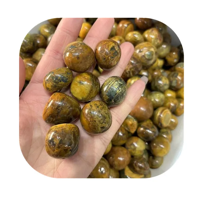 

natur decor stone 20-30mm crystals healing stones yellow Pietersite tumbled stones for gift