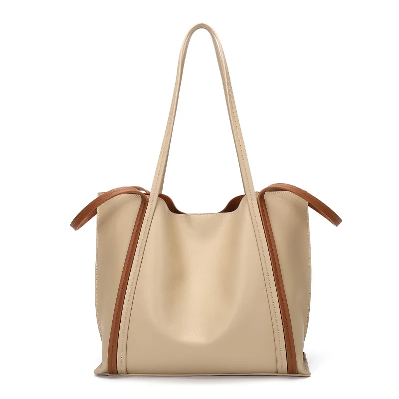 

Vintage Genuine Leather Tote Shoulder Bag for Women Satchel Handbag with Top Handles, Apricot