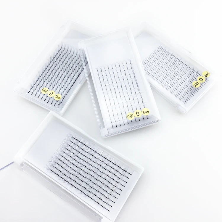 

Silk vegan long stem premade fans eyelash premade fans false eyelashes