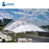 River park public space tensile membrane roof cover cheap safe durable factory warehouse steel structure shed canopy design