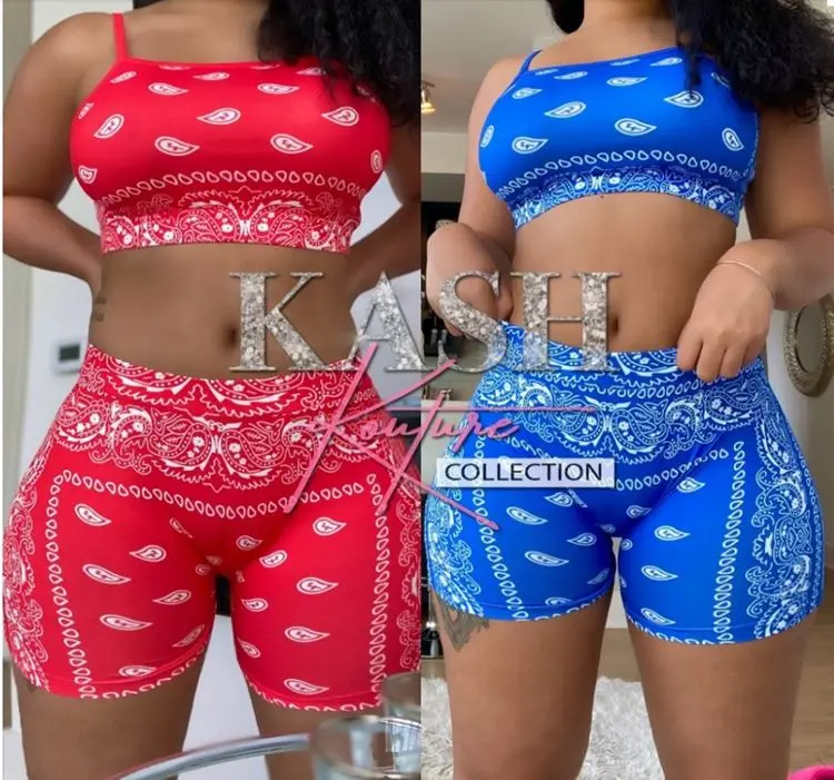 

sexy ladies crop top and womens 2 piece cycling shorts set