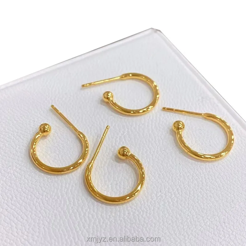 

Certified 5G Gold Earrings With Ball Must Be 999 Pure Stud Goddess 24K