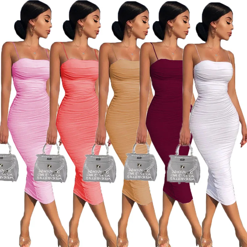 

Customize 2 Layers White Summer Dress Women 2020 Elegant Ruched Maxi Dress Pink Party Long Dress Sexy Woman Party Night