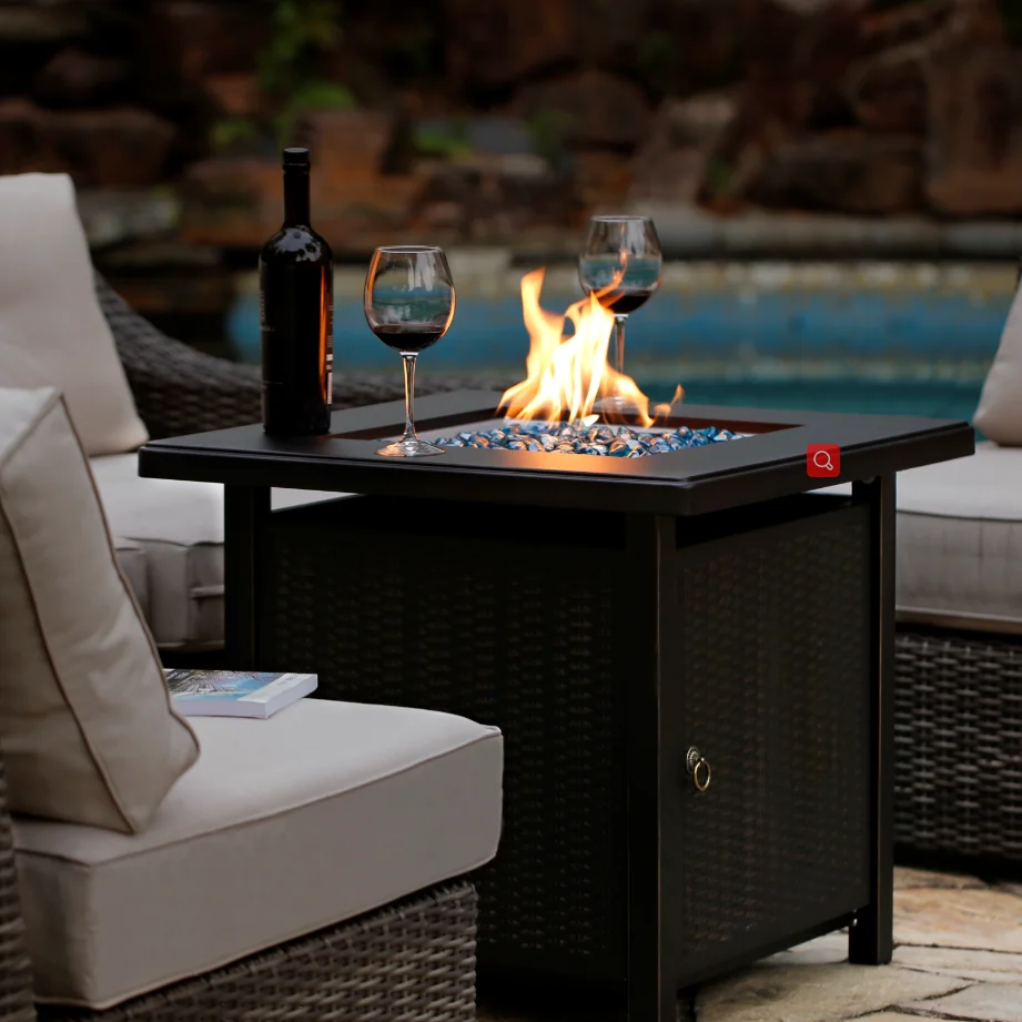 

Gas Table Gas Fire Table OUTDOORS 28 Inch 50000 BTU Rectangular Tabletop Fire Pit Propane Gas Fire Model T003R