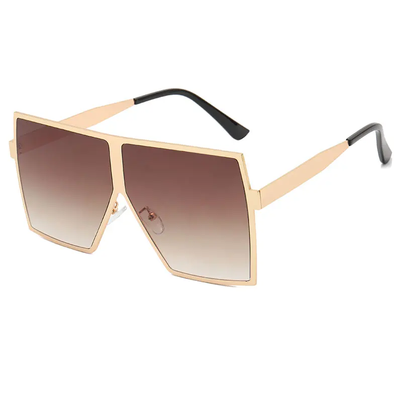 

2021 Large metal square frame color coated sunglasses hot-selling is personalized sunglasses