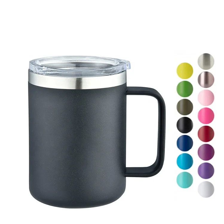 

14oz Stainless Steel Travel Tumbler Insulated Coffee yetys mug Custom Logo Wine Cup Blank Vacuum Coffee Mug With Handle, Any color is available