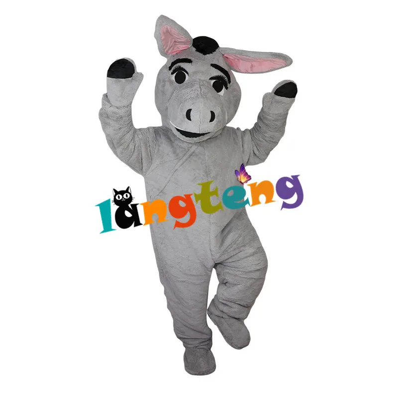 

794 Cartoon Halloween Cosplay Party Christmas Carnival Apparel Light grey Donkey Jackass Mascot Costumes, Customized color