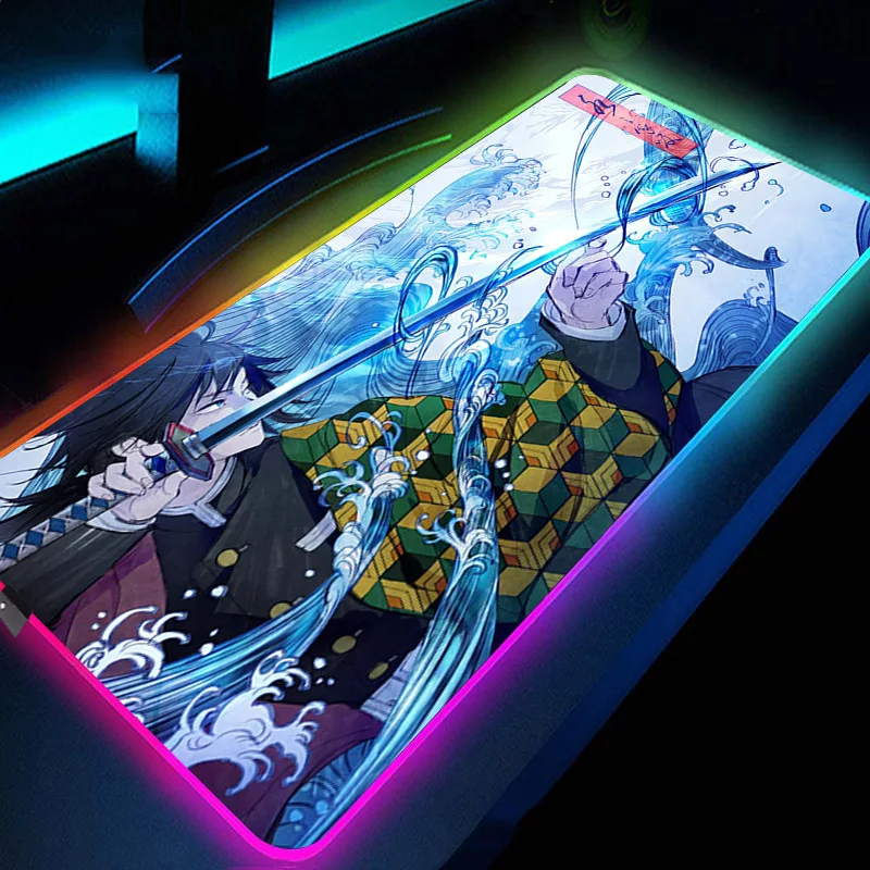 2ft long mouse pads RGB LED  mouse pad wireless charger demon slayer mousepad anime