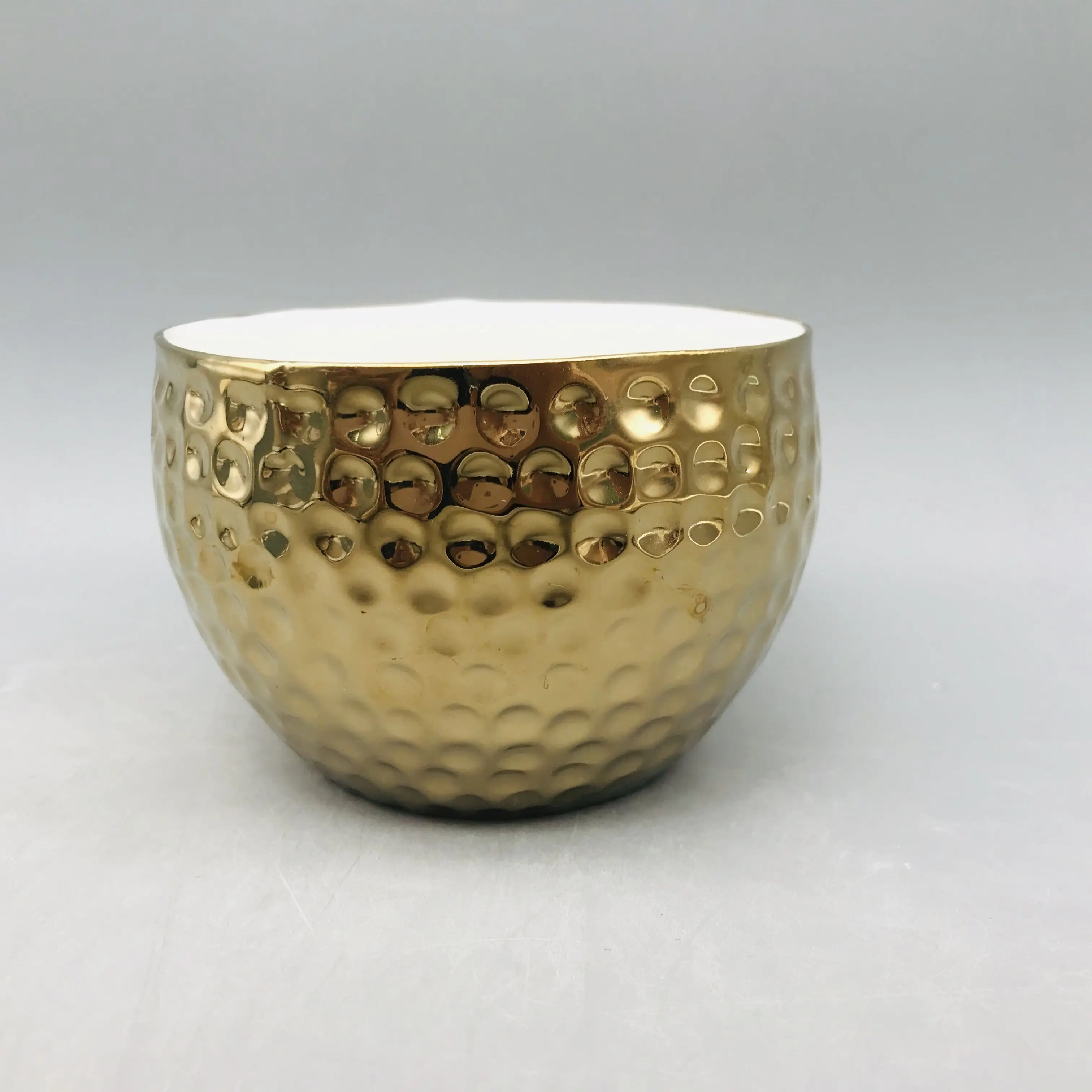 
China supplier hot sale gold porcelain plated flower pot 