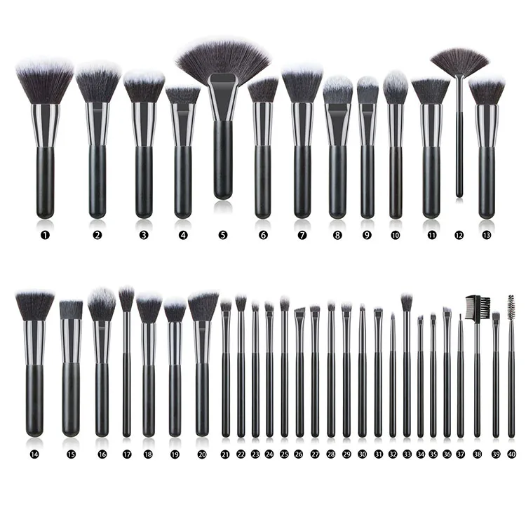 

Private Label Makeup Brush Set Freely Combine Custom Logo Vegan Makeup Brush Full Set Luxury Synthetic Hair 40pcs Cosmetic Brush