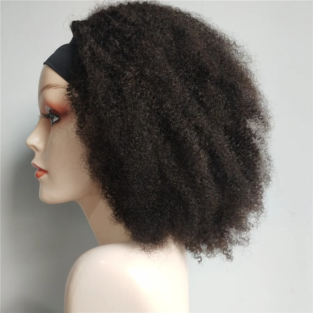 Afro Kinky Curly Machine Made Headband Human Hair Wig - Buy Human Hair  Wigs,Machine Made Wig,Headband Wig Product on Alibaba.com