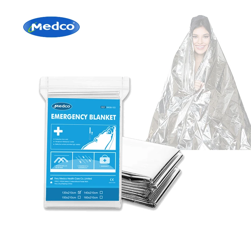 

Disposable first aid blanket Rescue Foil Mylar Thermal Aluminum Emergency Blankets