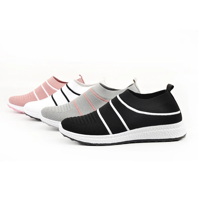 
Latest Comfortable Flat Casual Fabric Shoes Women Fly Knitting Sock Shoes 