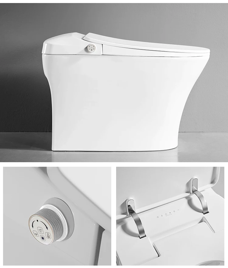 Wholesale bathroom toilets one piece automatic flushing washroom induction seat cover smart toilet