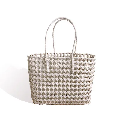 

Fashion gradient woven basket green shopping large capacity handbag, Multi color