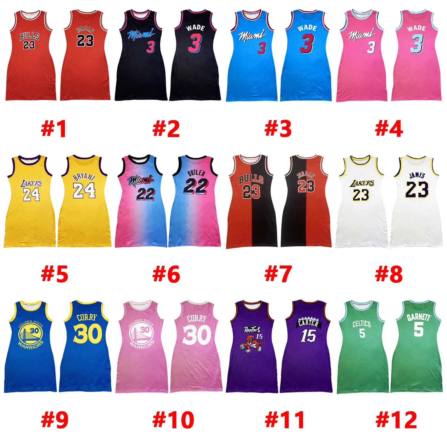 

2021 Best Selling Basketball Dress Pattern Number Printed Sexy Cautal Women's Dress Sleeveless Mini Dress