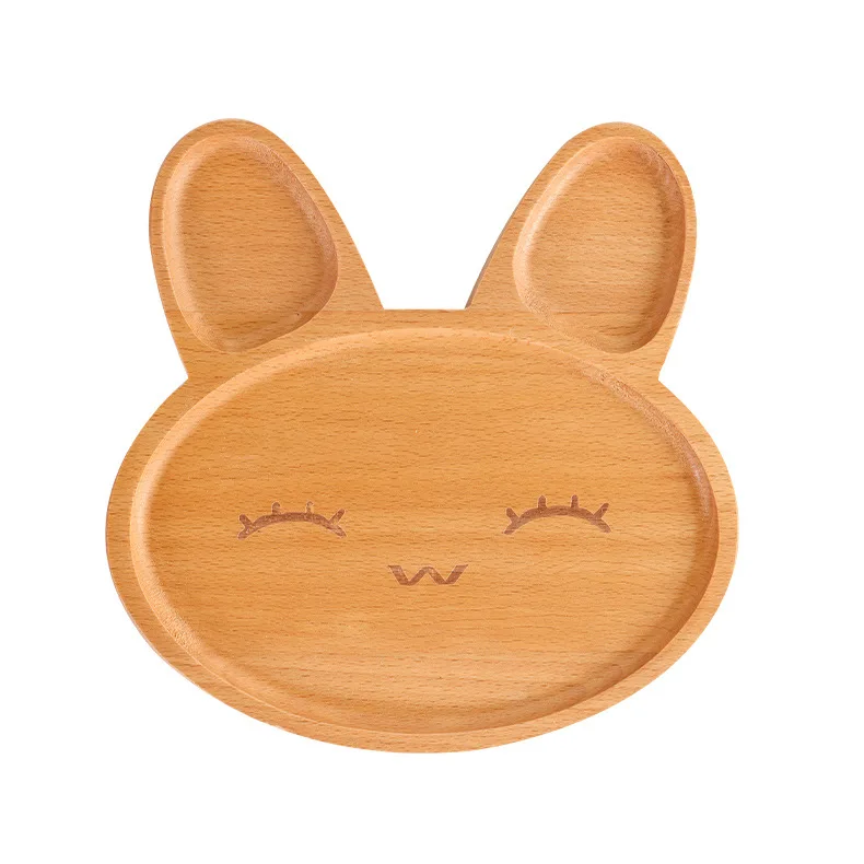

children's wood plate Eco friendly organic bamboo food serving dinner plate dinner bamboo plates kids for food CNLF