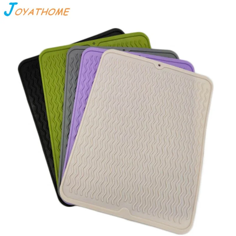 

Silicon Drain Board Black Dish Drying Mat with Rack Kitchen Accessories Collapsible Colander Fruit Silicone Sponge Holder Tray